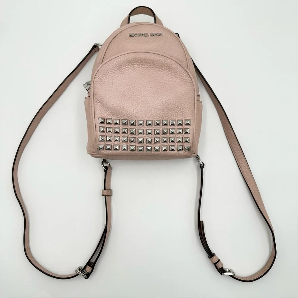 Michael Kors Abbey studded mini backpack, blush